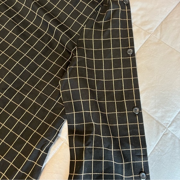 J Jill ponte knit tunic pullover top with bell sleeve  window pane plaid covers - Picture 7 of 7